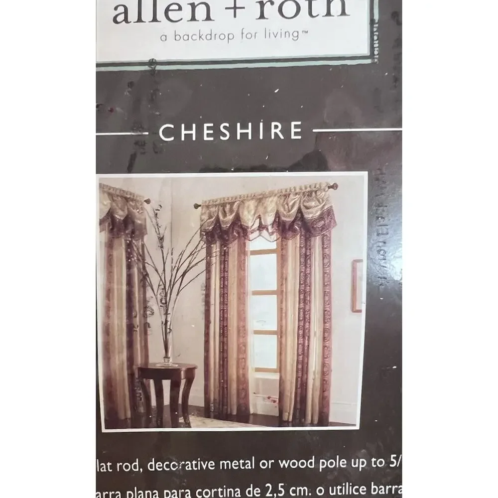Allen + Roth Cheshire Rod Pocket Valance Red & Gold 60 In X 14.5in NEW